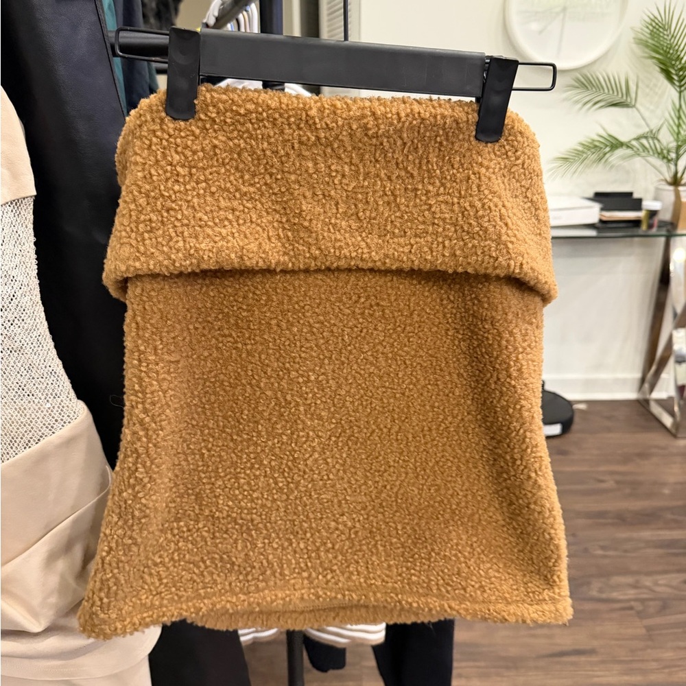 Zara Tan Sherpa Mini Skirt